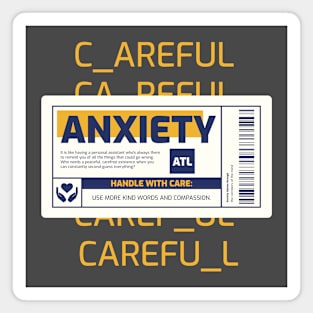 Anxiety Handle With Care Warning Magnet